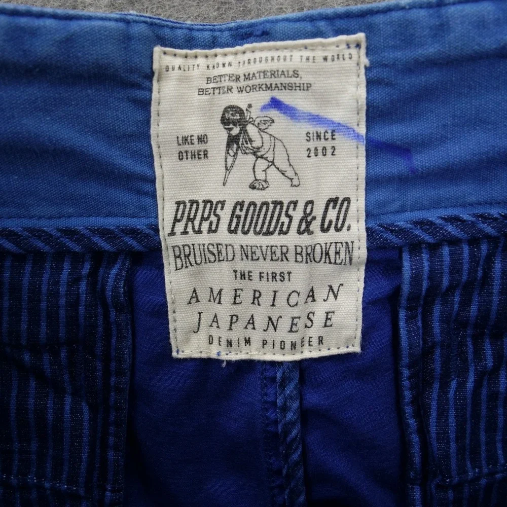 PRPS Goods Pants Mens 32 Blue Chino Straight Leg Cotton Twill Casual